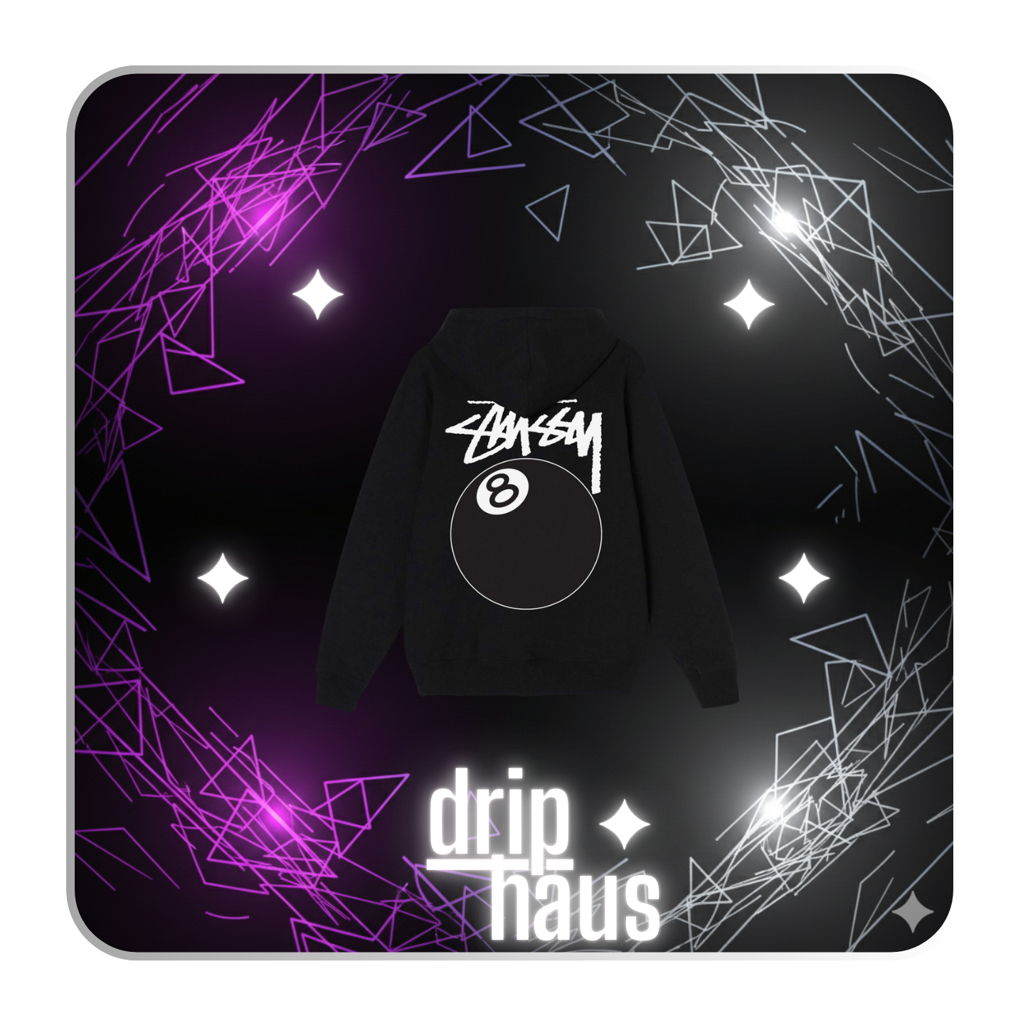 Stussy 8Ball Hoodie Black